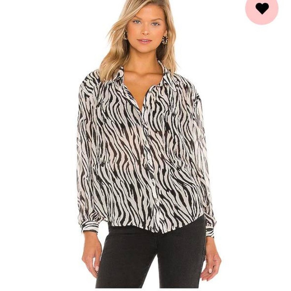 Free People Ciara zebra printed button up 🤍 - Picture 3 of 4
